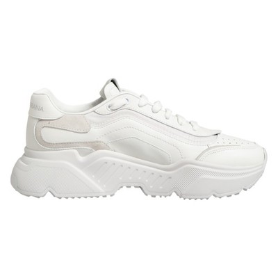 DOLCE & GABBANA Schuhe Weiß Leder Daymaster Low Top Sneaker Gr. EU41 / US10,5