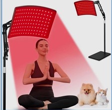 Red Light Therapy Infrared LED Panel Lamp w/ Stand for