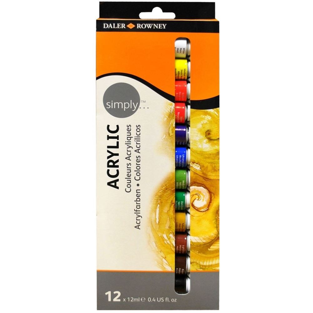 Daler Rowney Simply Acrylic Paint 12ml 12pk