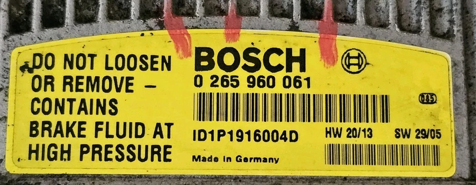 Unidad módulo bomba antibloqueo freno ABS 2003-2008 Mercedes-Benz W E SL 0265960061 Foto 3 de 4