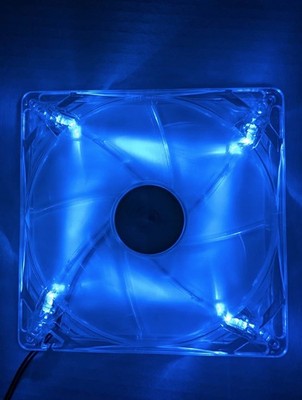 Power Color 140mm x 20mm Computer Case Blue LED Cooling 4-Pin Molex Fan