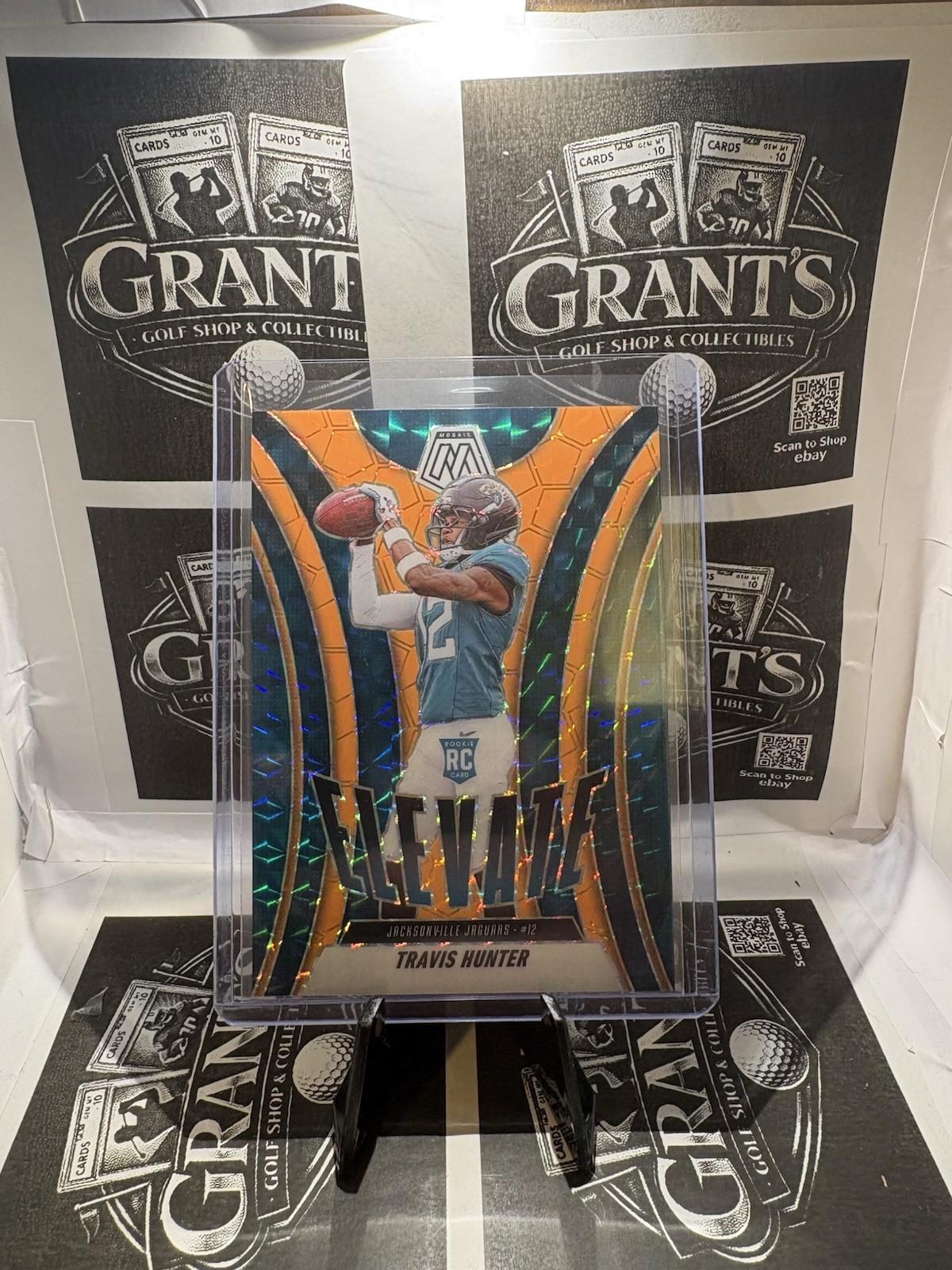 2025 Panini Mosaic - Elevate Travis Hunter Orange Fluorescent Mosaic Prizm (RC)