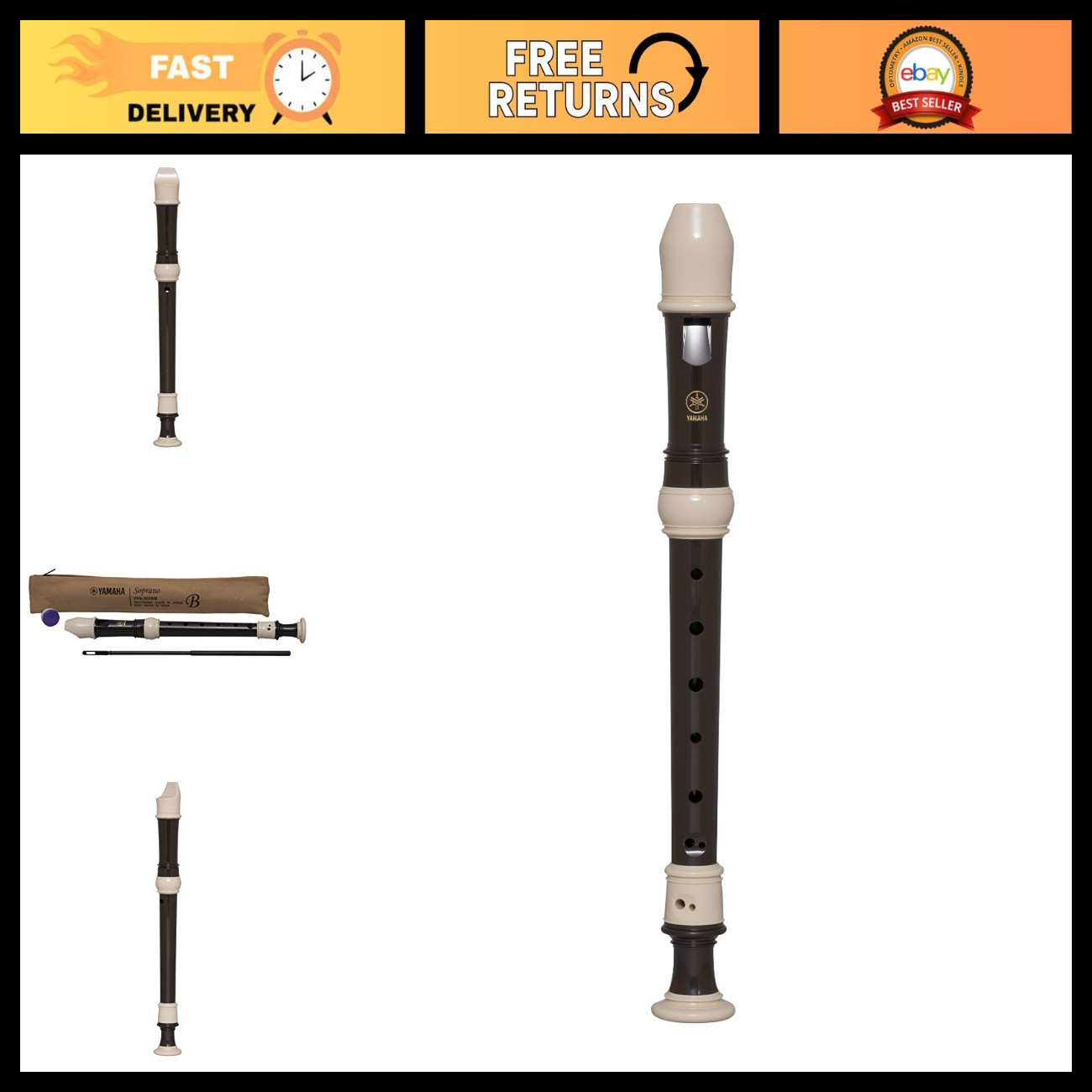 Soprano Recorder in C, Baroque Fingering, Ideal for Beginners & Music Students