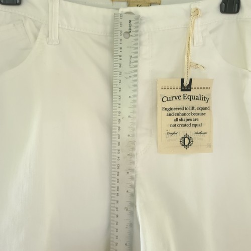 Democracy Ab Technology Ankle Jeans Womens 16 White High Rise Stretch Lace Ankle - Picture 14 of 23