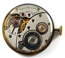 Vintage Elgin Manual Wind 21J 680 Wrist Watch Movement lot.fe