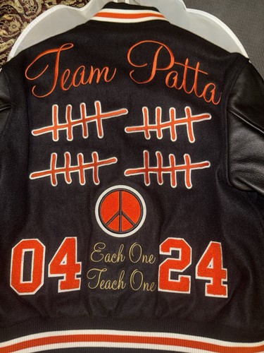PATTA 20TH ANNIVERSARY VARSITY JACKET BLACK ORANGE LIMITED 2024 - Picture 5 of 9