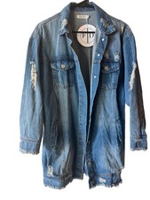 Long Oversized Denim Jacket- M/L