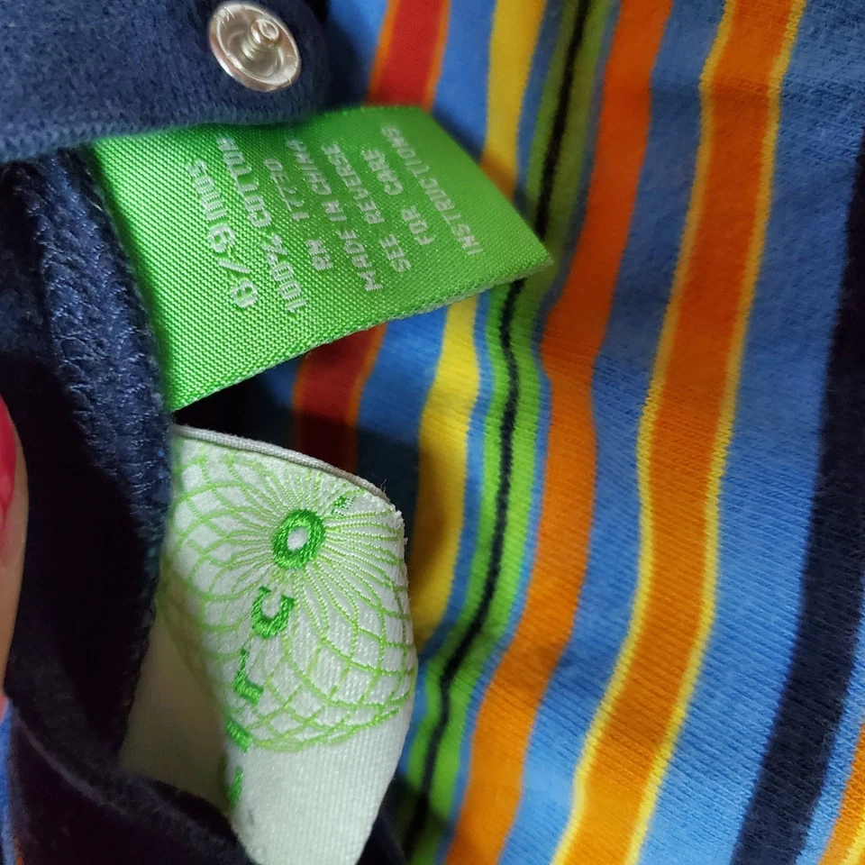 Body mameluco bebé a rayas 6-9 meses colorido mezcla de algodón vintage circo Foto 3 de 3