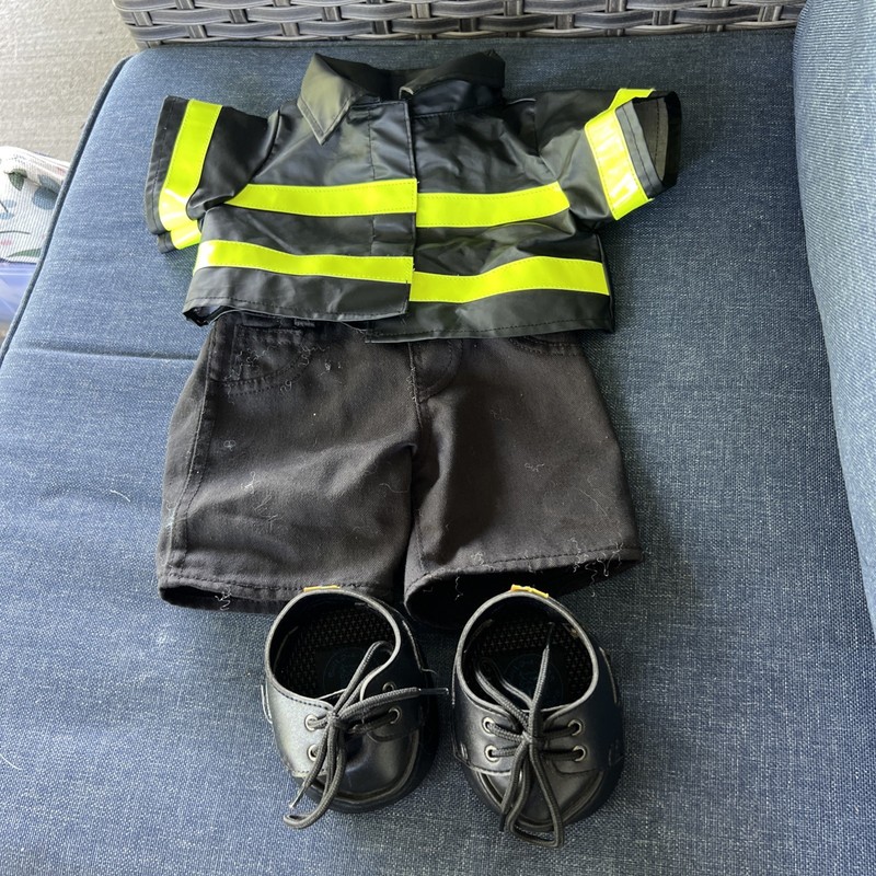 Build A Bear Firefighter Outfit BABW Fireman Boy Clothing Lot Boots Set