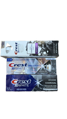 Lot Of 3 Crest 3D White Advanced Charcoal Teeth Whitening deep clean large size