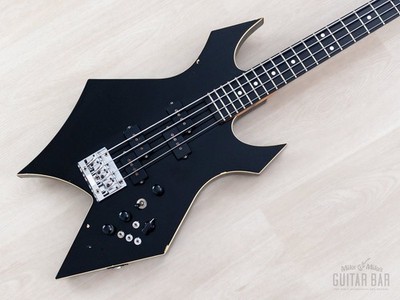 1988 BC Rich Warlock Bass NJ Series II Vintage Double P Black w/ Active Preamp