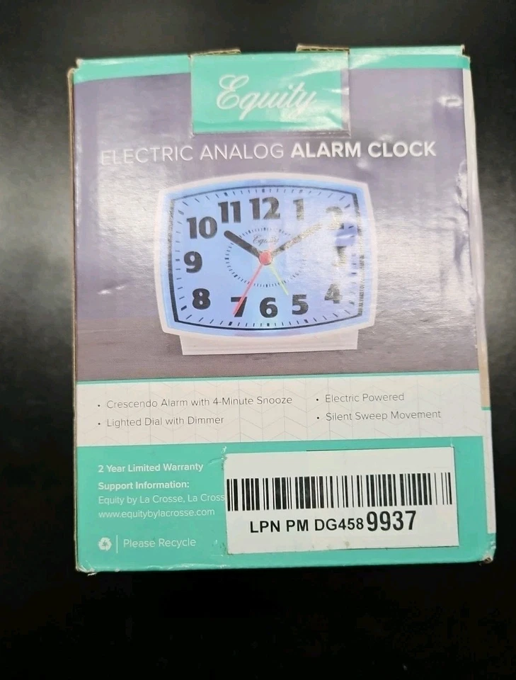 Equity Electric Analog Alarm Clock with White Case And Lighted Dial 3310 - Image 3 of 4
