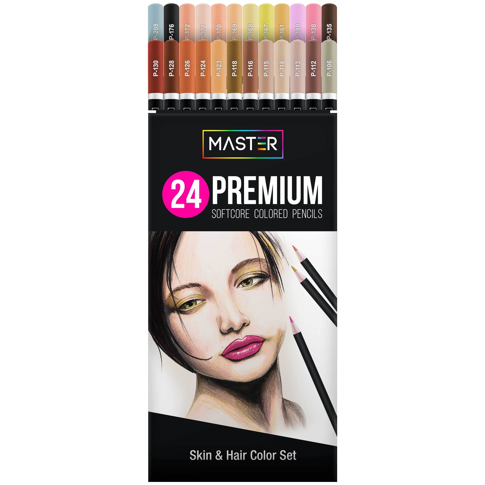 Ed Pencil Skin, Hair Color Set, Soft Core Premium Artist Qua