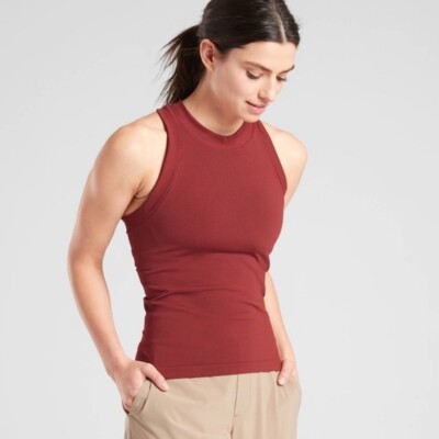Athleta Renew Racerback Tank Size Small  Russet Brown #530130 NEW