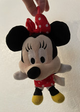Disney Parks Big Head Minnie Mouse 6" Plush Stuffed Animal Toy Bag Clip / Fob