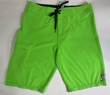 Hurley Board Shorts Men's Size 30 Green Lime Stretch Swim Trunks Beach Wear