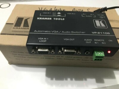 Kramer VP-211DS Automatic VGA / UXVGA / Auto Audio Switcher -With AC Adapter