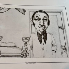 Charles Bragg Vtg Print Gynecologist Medicine Dr Office Hospital Nurse Sardonic 