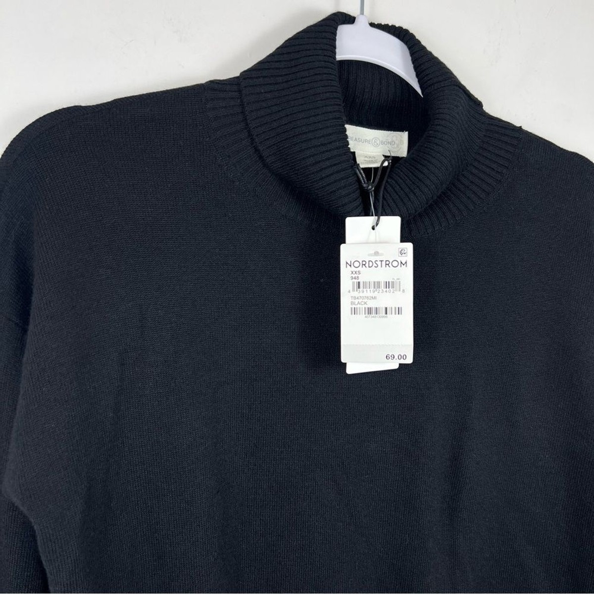 TREASURE & BOND Turtleneck Dropped Shoulder Sweater in Black Size