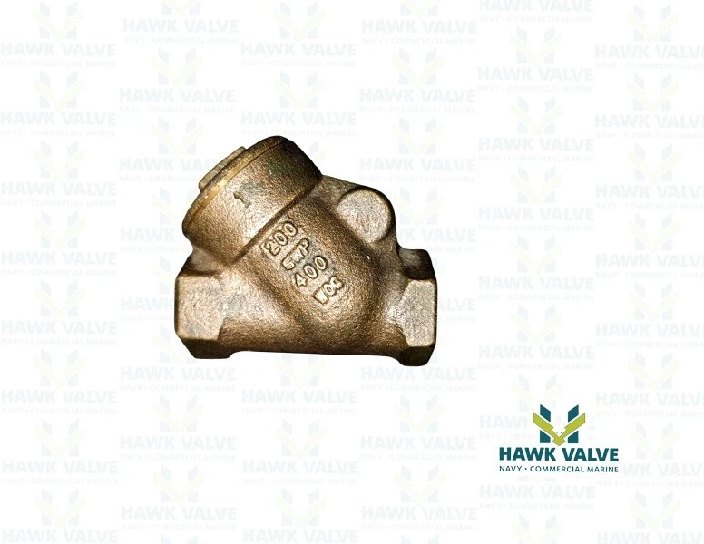 1/4 BRONZE 200 / 400 THREADED Y-PATTERN SWING CHECK VALVE - NIBCO T-453-B - Image 3 of 4