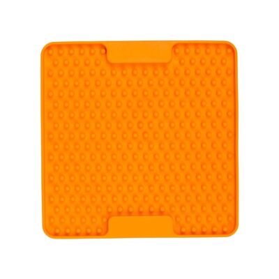 LickiMat Mini Soother Leckmatte Schleckmatte für Katzen 15 x 15 cm orange