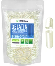 Size 0 Pearl White Empty Gelatin Capsules Gelcaps Kosher Pills Caps