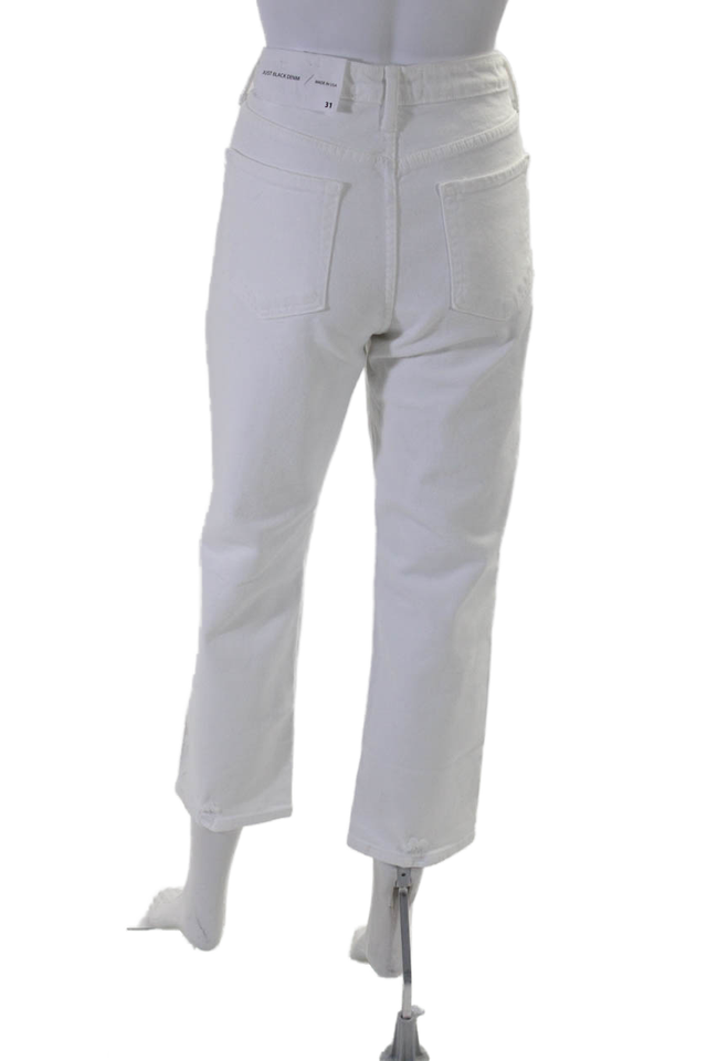 Just Black Denim Womens High Rise Straight Leg Weekender Jeans White