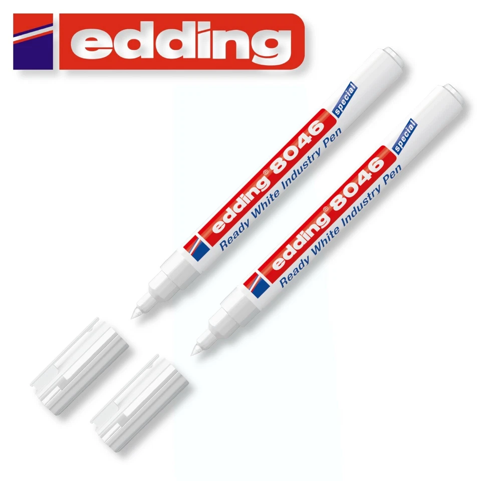 Edding 8046 weiss Industriemarker weiß industry pen Lack permanent 2 Stück