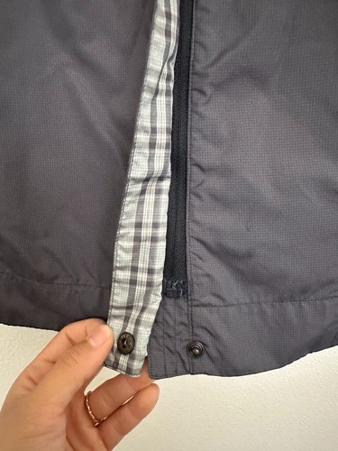 NAU Gust Lightweight Windbreaker Jacket Full Zip Gray Plaid Lined Women's Small - Picture 7 of 10