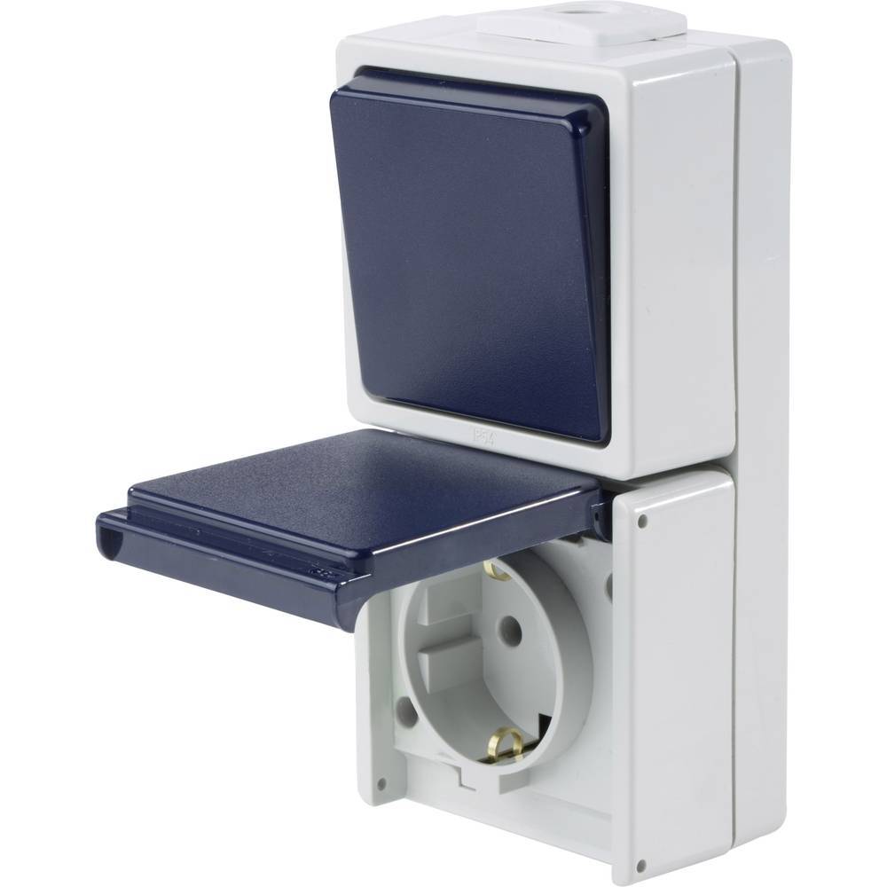 AS Schwabe 62455 Interruttore da parete IP54 Grigio