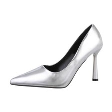 High heel pumps women's shoes 1540 Ital design in silver