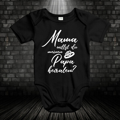 Mama willst du meinen Papa heiraten Baby Body Bodysuit Strampler Kind Geschenk 