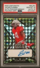 2022 Leaf Exotic Autographs Peacock Mosaic Julian Fleming /6 PSA 10 AUTO 10