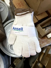 NEW **144 PAIRS** Ansell STRING KNIT POLY COTTON WORK GLOVES, White, Size Large