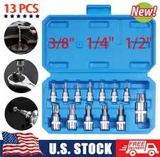 Master Star Tamperproof Driver Bit Socket Drive Female E Tork Torx Tool Set New