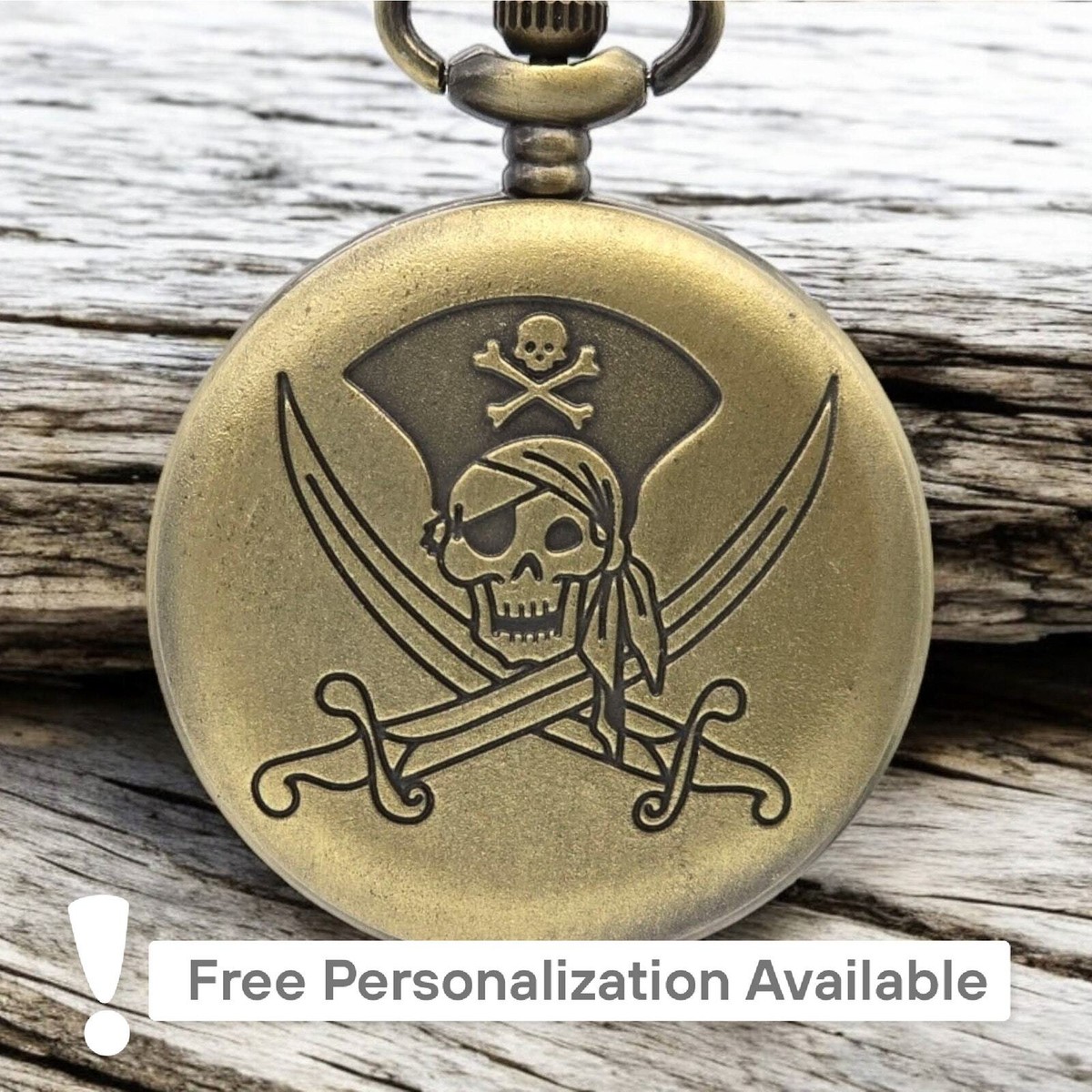 Quartz Pocket Pirate Pocket Watch Ship Pocket Watch, Men's Pocket Watch,  Nautical Theme, Front Case