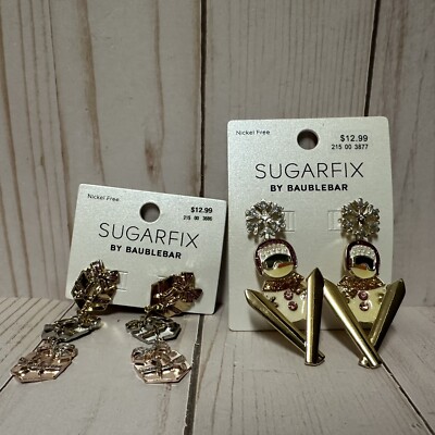 Christmas Sugarfix By Baublebar Earrings Lot Presents Snowmen