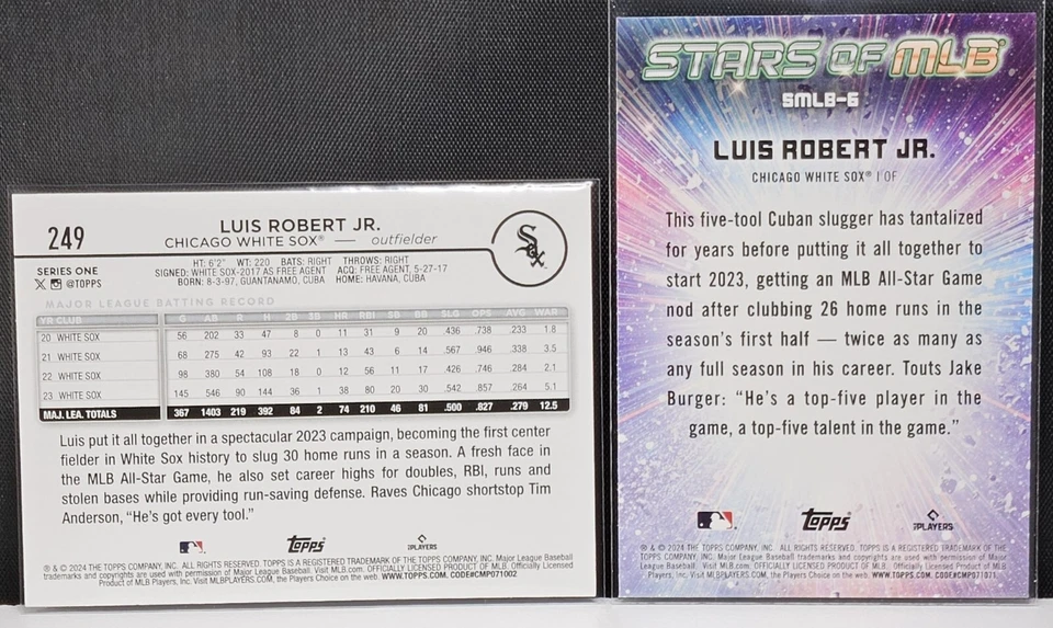 2024 topps series 1 Luis Robert Jr. Base / SMLB-6 (14 Card Lot) White Sox - Image 2 of 3
