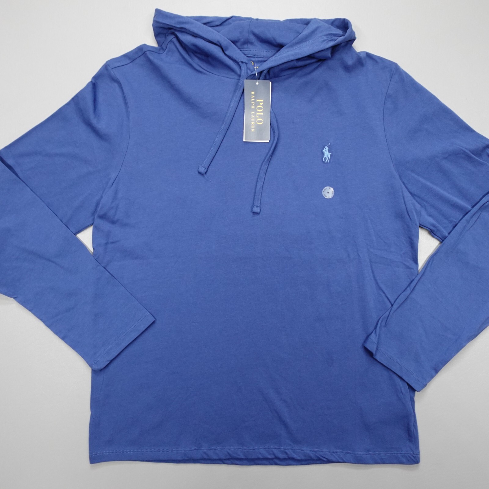 Polo Ralph Lauren uomo felpa con cappuccio cotone leggero blu logo pony