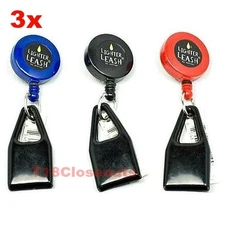 Original Premium Lighter Leash, Retractable With Key/Clip - Pack of 3