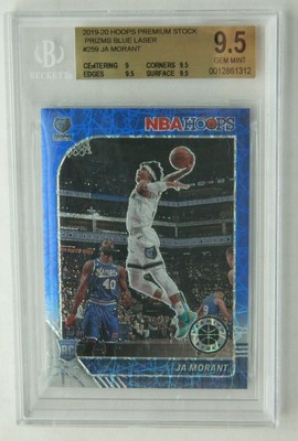 2019-20 Panini NBA Hoops Premium Stock Ja Morant Blue Laser RC BGS 