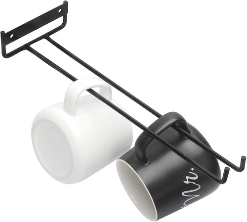2× Cabinet and Bar Wine Glass Holder Hanging Rack Storage Rail Low Profile - Picture 4 of 9
