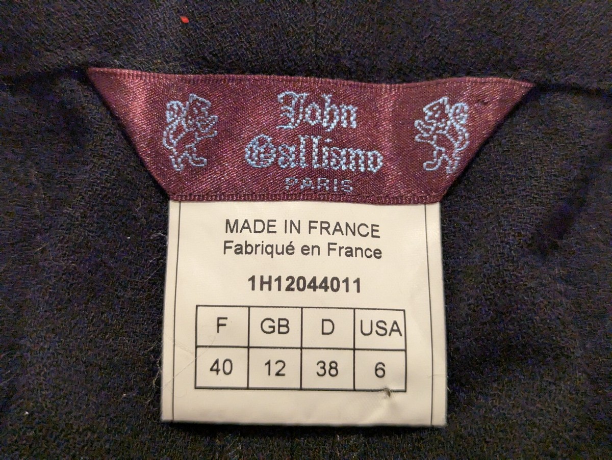 John Galliano Paris Y2K Black Wool Boot Cut Sailor Pants