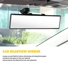 300MM Wide Convex Interior Clip On Rear View Mirror Clear Universal Wide-angle