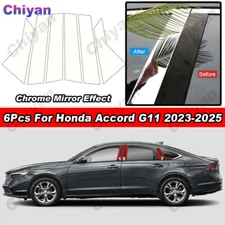 6Pcs Glossy Chrome Sticker Pillar Post Column Cover For Honda Accord G11 2023-25