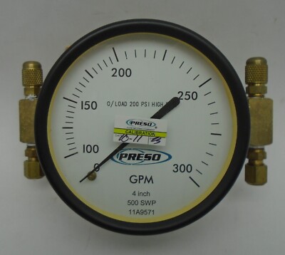 Preso GPM 4''  500 SWP Gauge 100 - 300 0/Load 200 PSI High Side New Old Stock