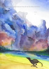 Greyhound Whippet Lurcher art print painting poster - Mounting Options Available