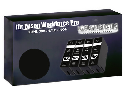4 Druckerpatronen für Epson   Workforce Pro WF-3725 WF-3720DWF WF-3720 Black