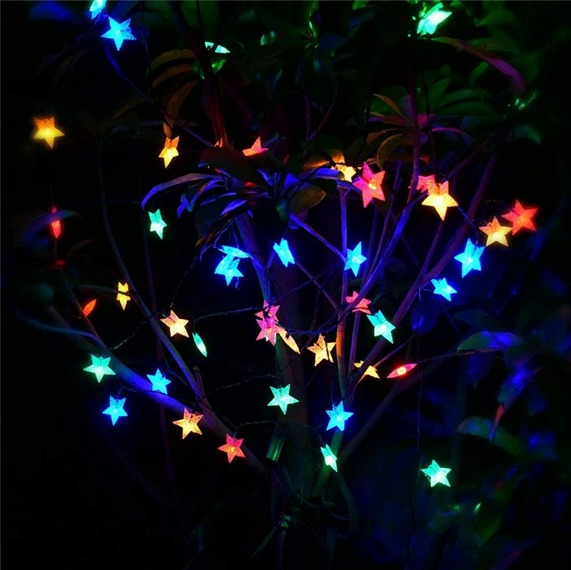 50/100 LED Solar String Lights Outdoor Star Fairy Light Patio Garden Party Decor - Image 2 of 4