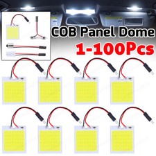 48smd Panel Cob Led Festoon T10 Ba9s Car Interior Dome Map Light Bulbs White Lot